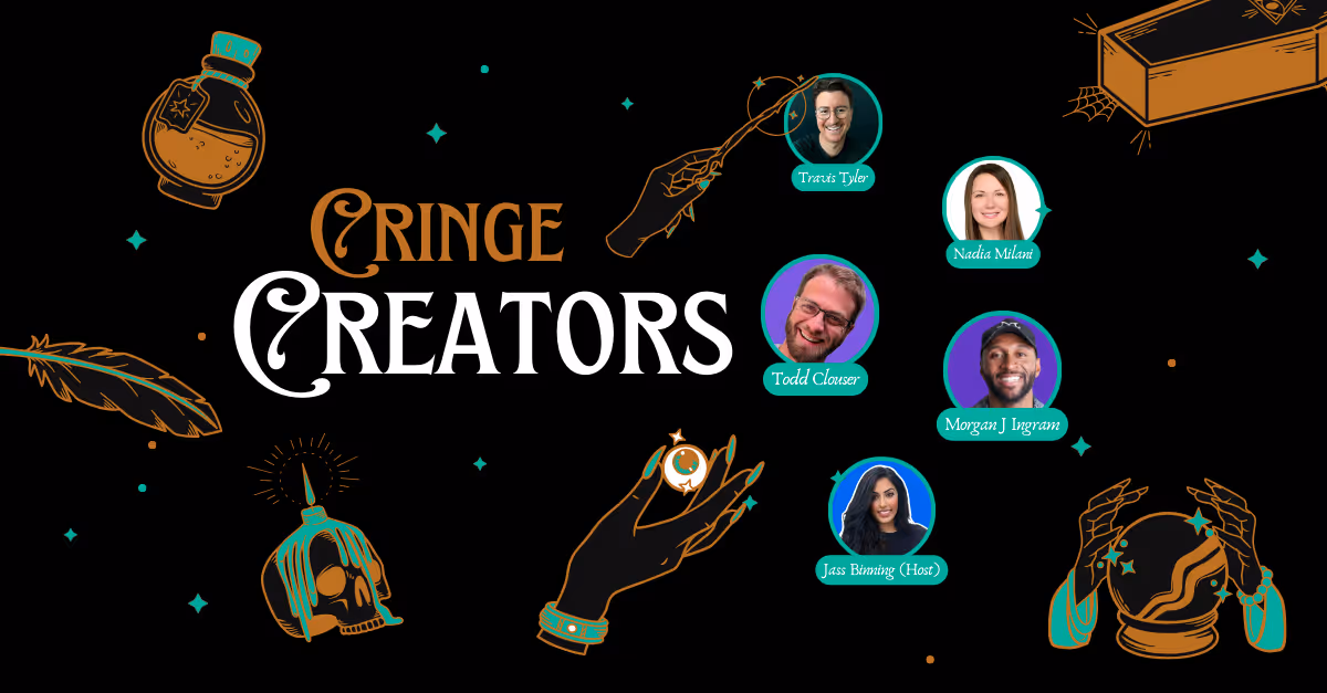 Featured podcast image: Cringe Creators - Marketing Horror Stories - LinkedIn content creation and toxic positivity