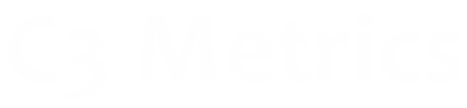 C3 Metrics white logo variant - Marketing analytics and attribution platform