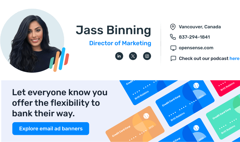 Brand awareness email signature banner - Target specific industries