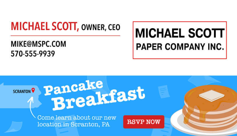 Boost event attendance email signature banner - The Office themed event promotion