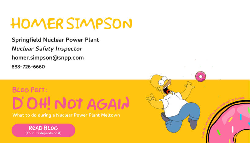 Drive marketing campaigns email signature banner - Simpsons themed content promotion
