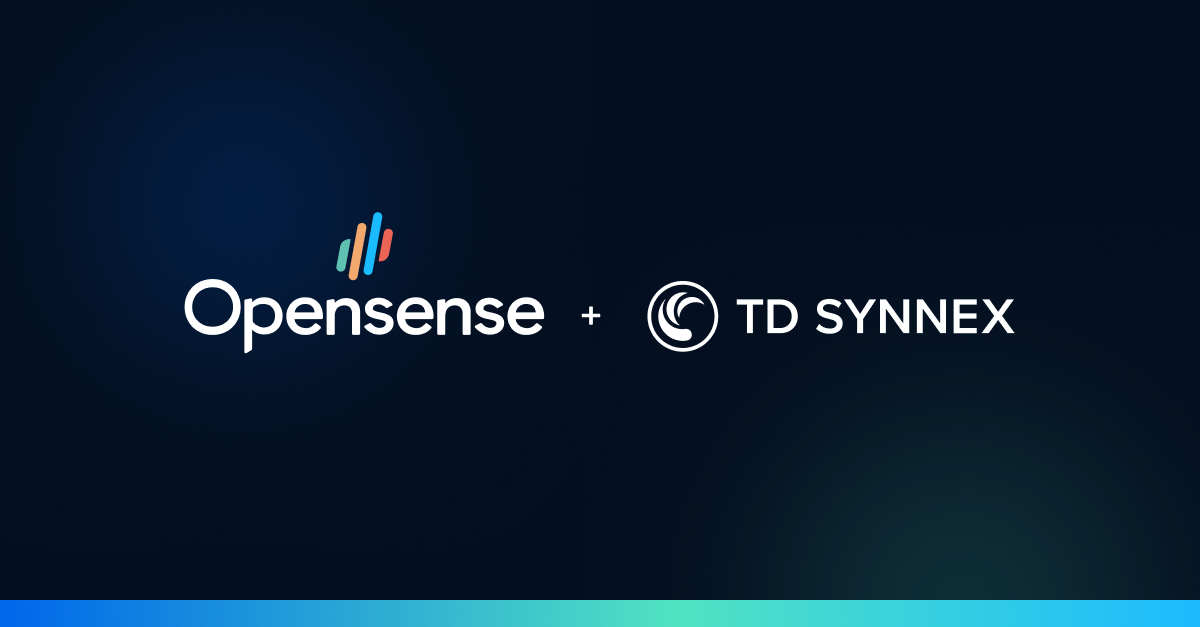 Opensense and TD SYNNEX co-branded announcement graphic showing the Opensense partnership is now available through the TD SYNNEX StreamOne Cloud Marketplace, giving MSP partners across the TD SYNNEX North American network access to centralized email signat