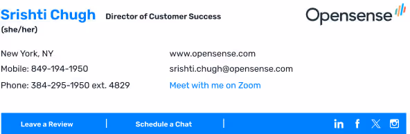 Email signature template example 11 from Opensense