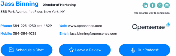 Email signature template example 12 from Opensense