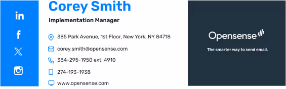 Email signature template example 15 from Opensense
