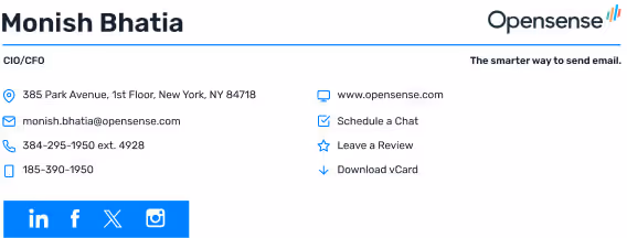 Email signature template example 16 from Opensense