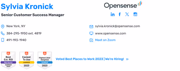 Email signature template example 17 from Opensense