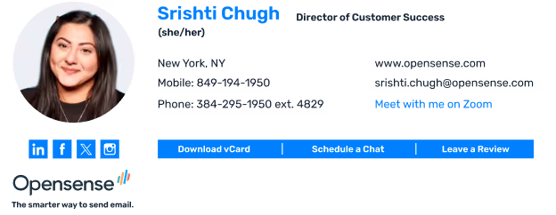 Email signature template example 26 from Opensense