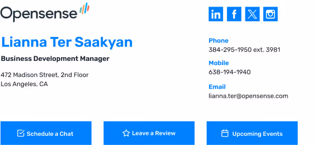 Email signature template example 5 from Opensense