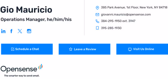 Email signature template example 9 from Opensense