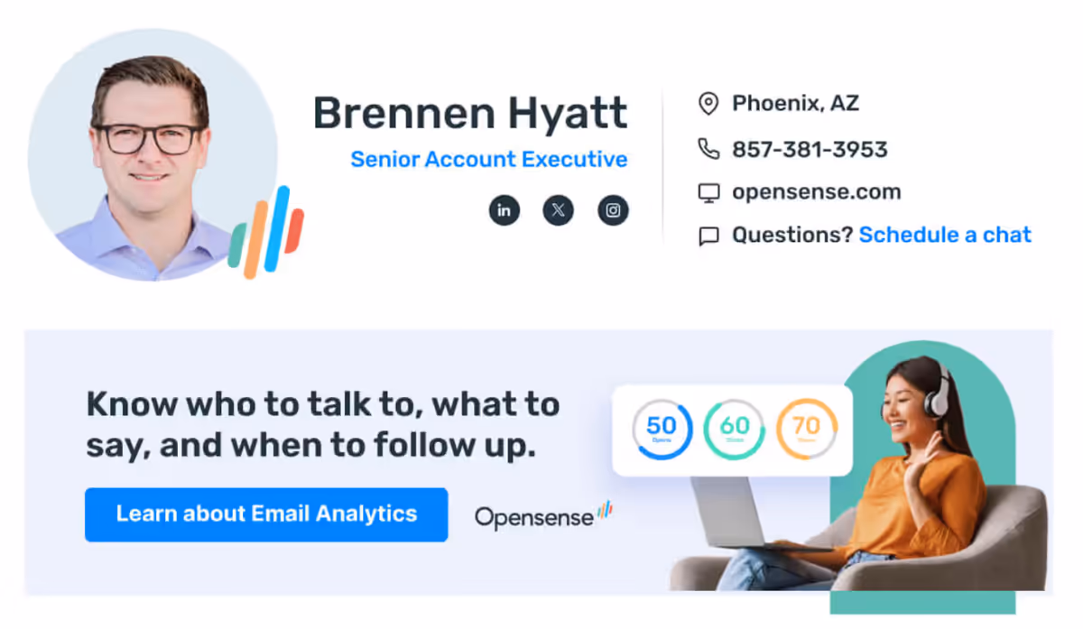 Email signature banner about employee brand strategy featuring diverse team members